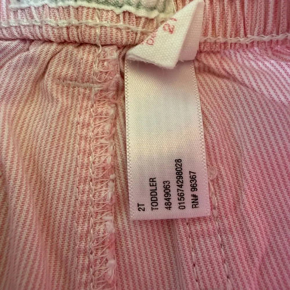 Y2K OshKosh Pink Pinstripe Cuffed Pants Embroidered Butterfly Pants 2T